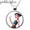 K-Pop Demon Hunter Anime Film Rumi Zoey Mira Cartoon Round Photo Glass cabochon silver plated pendant necklace jewelry Gift