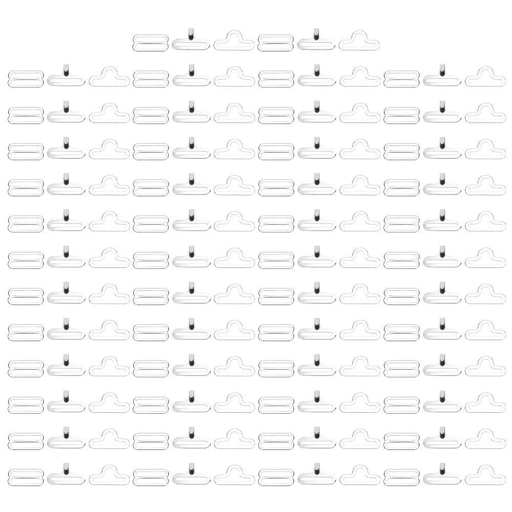 50 Set Silver Bow Tie Clips Black Bow Tie Hardware Thin Hook Fastener Necktie Strap