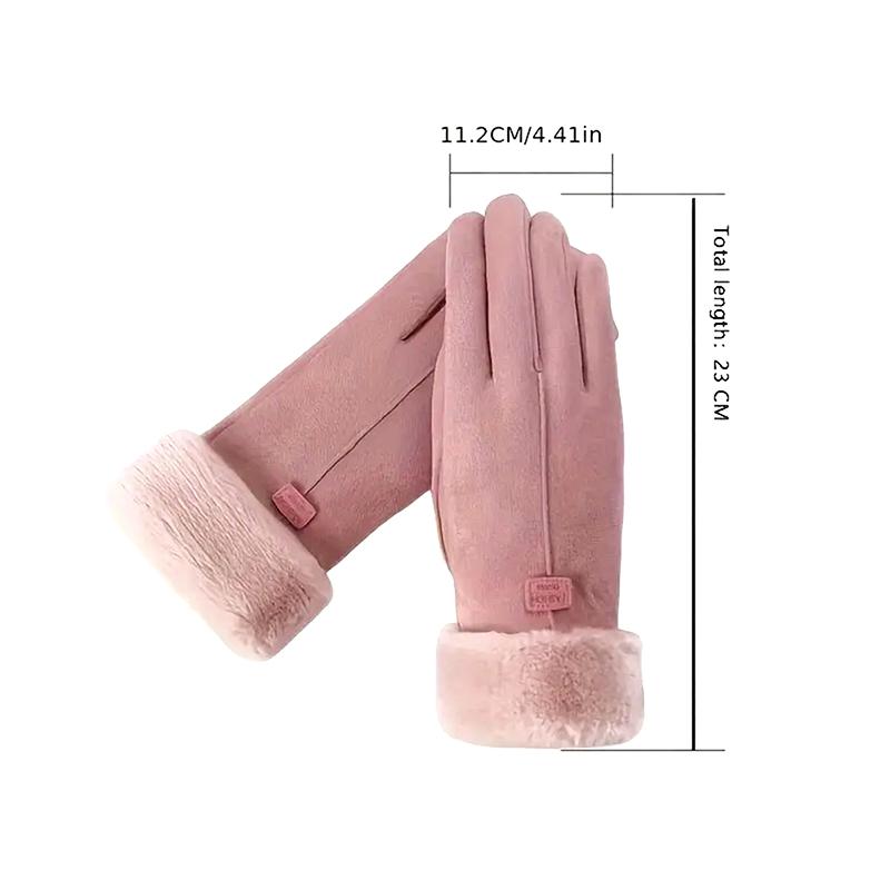 Women Autumn Winter Thick Plush Gloves Cute Furry Warm Mitts Full Finger Touchscreen Mittens Outdoor Sport Female Gloves