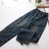2025 Korean Style High Waist Slim Fit Textured Niche Banana Jeans for Women