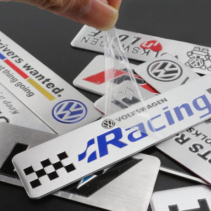 For VW Volkswagen Jetta MK5 Golf 1Pcs Car Styling Aluminum Alloy Badge Sticker For Volkswagen GTI R-Line R Polo Golf Passat Scir