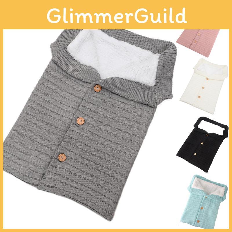 Newborn Baby Winter Wrap Warm Swaddle Blanket Knit Sleep Bag Sack Wrap Stroller