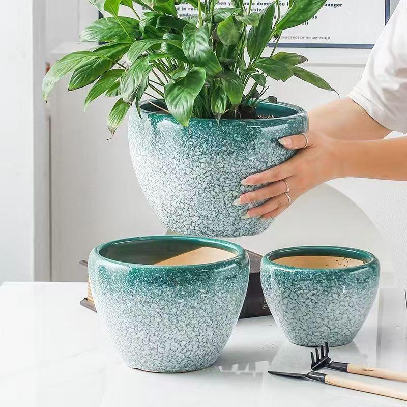 Nordic Style Extra-Large Ceramic Flower Pot for Indoor and Outdoor Use - Ideal for Money Tree & Pothos Creative Bonsai