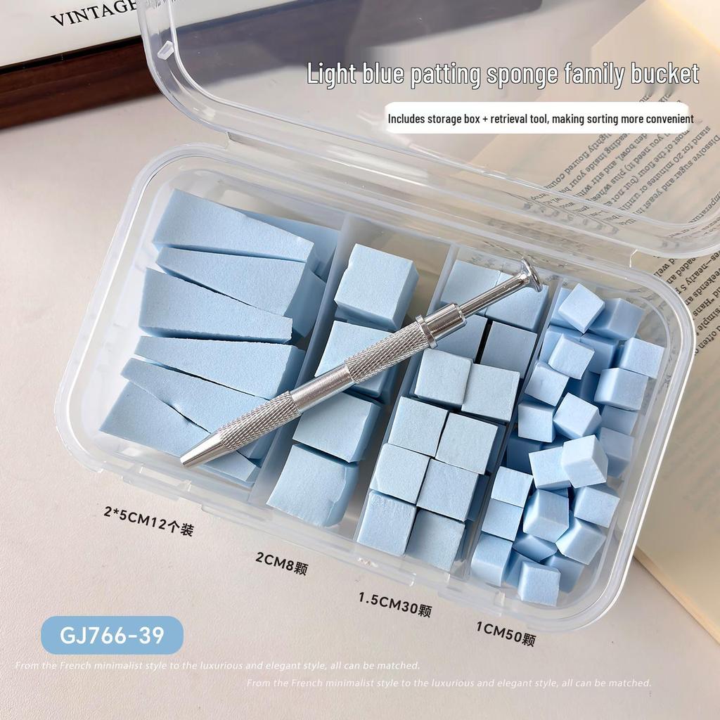 Nail Art Sponge: Professional Small Square Blending Tool for Gradient Blush and High-Density Cotton Application