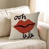 English Letter Pink Oh La La Pillow Covers Cartoon Sofa Decorative Home Doublesided Printing Short Plush Cute Cushion Cover