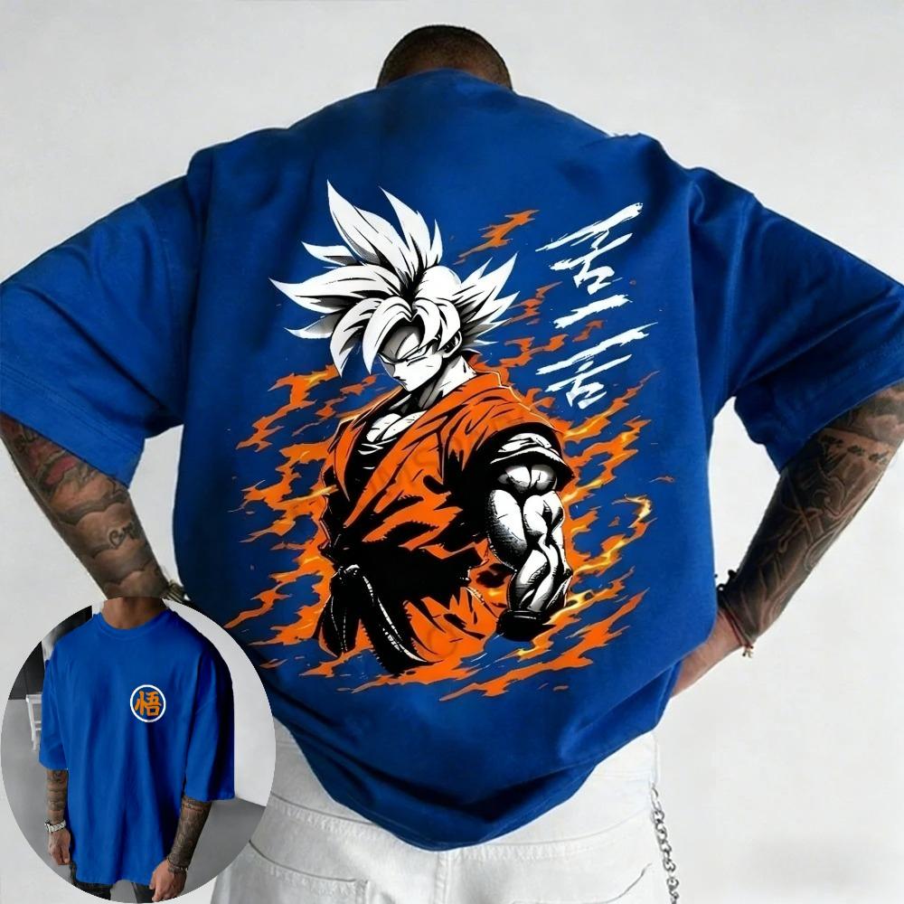 2026 Fashion New Summer Dragon Ball 40th Anniversary Cool Wukong Print 3D Flower Fashion Quick Drying Tshirt Street Wear Y2k