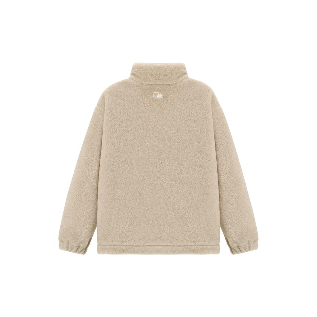 MLB Lamb Fleece Stand Collar Warm Windproof Jacket Unisex Jacket Light-Beige 3AFDB0626-43BGS
