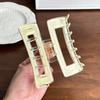 Fashionable Acrylic Square Hair Claw Clip In Milk Tea Color Perfect For Effortless Everyday Hairstyles And Trendy Office Looks