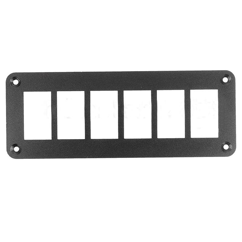 6 Way Car Truck Boat RV Aluminum Rocker Switch Panel Housing Holder Mount