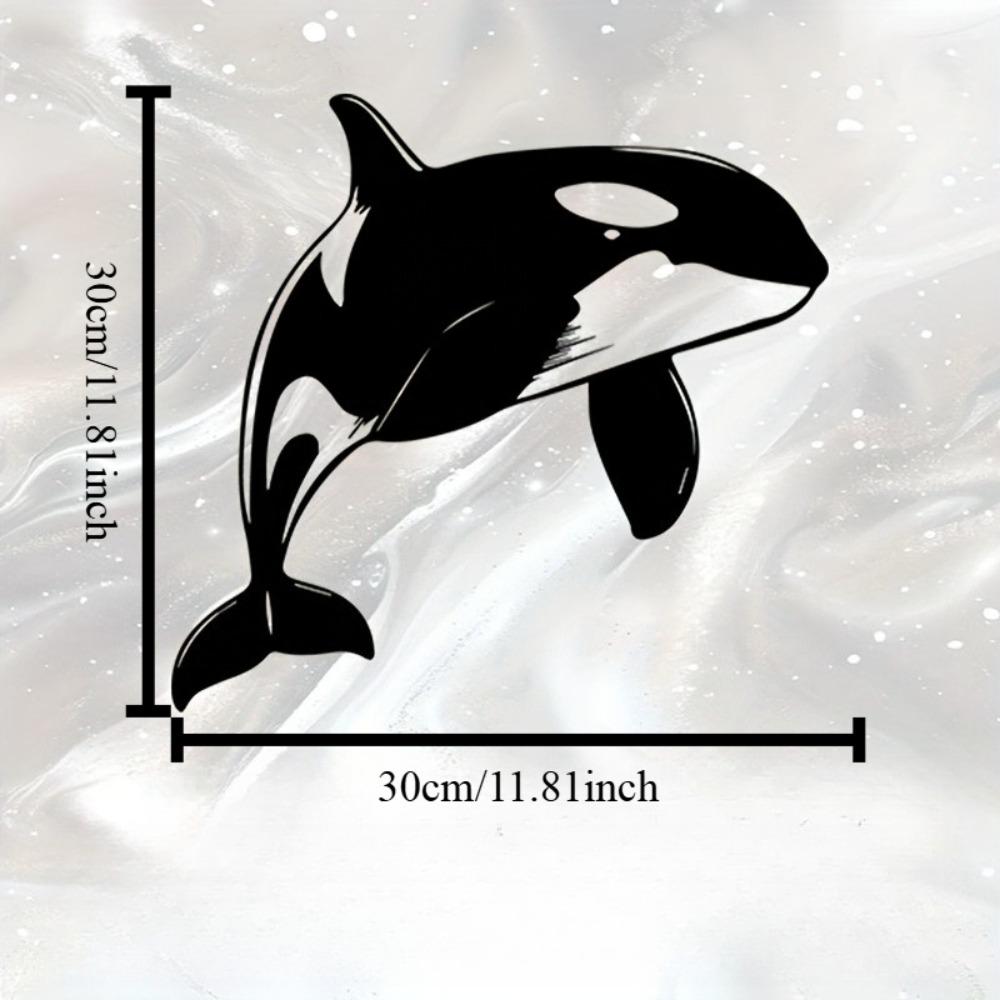 

1pc Orca Metal Wall Art, Ocean Theme Nautical Decor, Aquarium Wall Statue Mural, Marine Day Gift for Ocean Lovers 12in