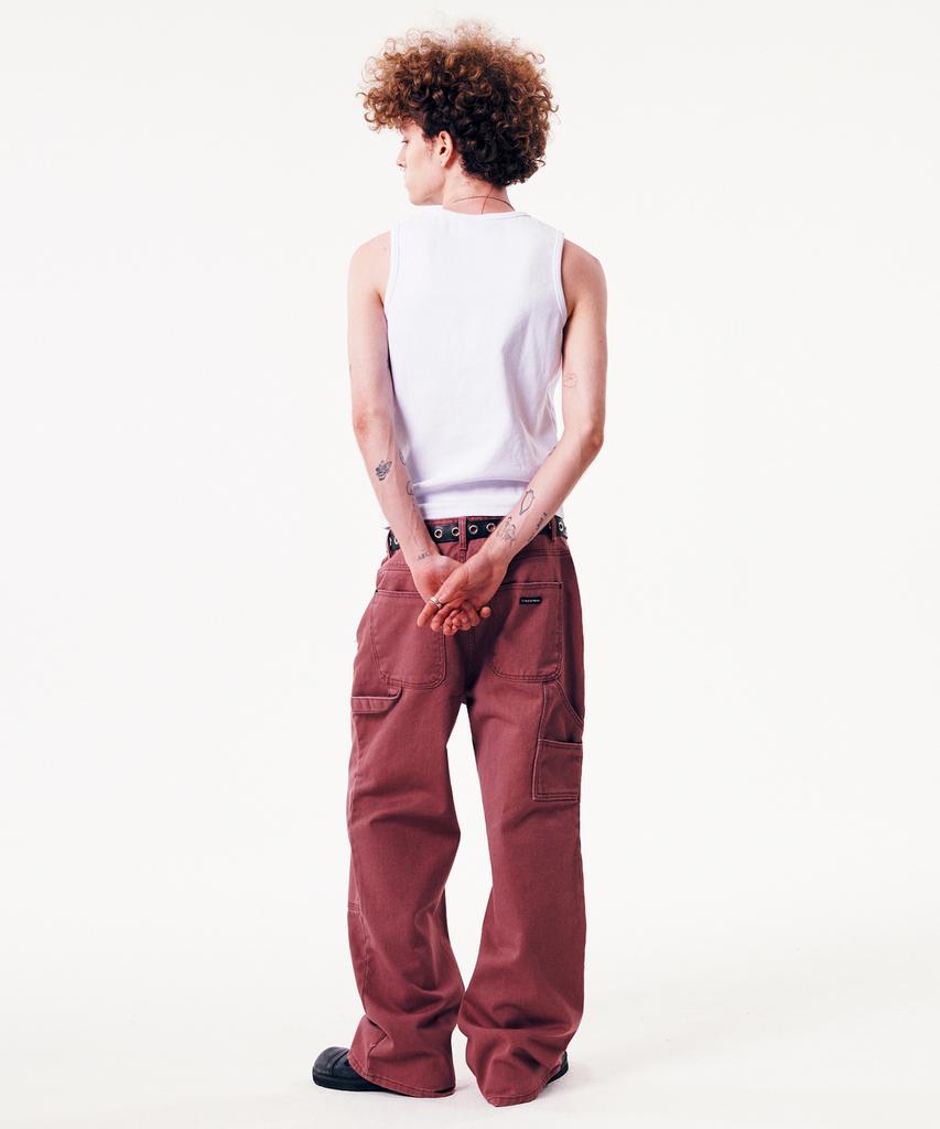 Leoninghai Stitch Point Cotton Carpenter Pants [Pink]