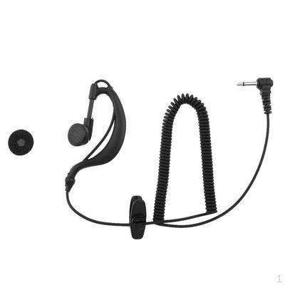 Receive/Listen Only Headset G Shape Earpiece with 3.5mm Connector for