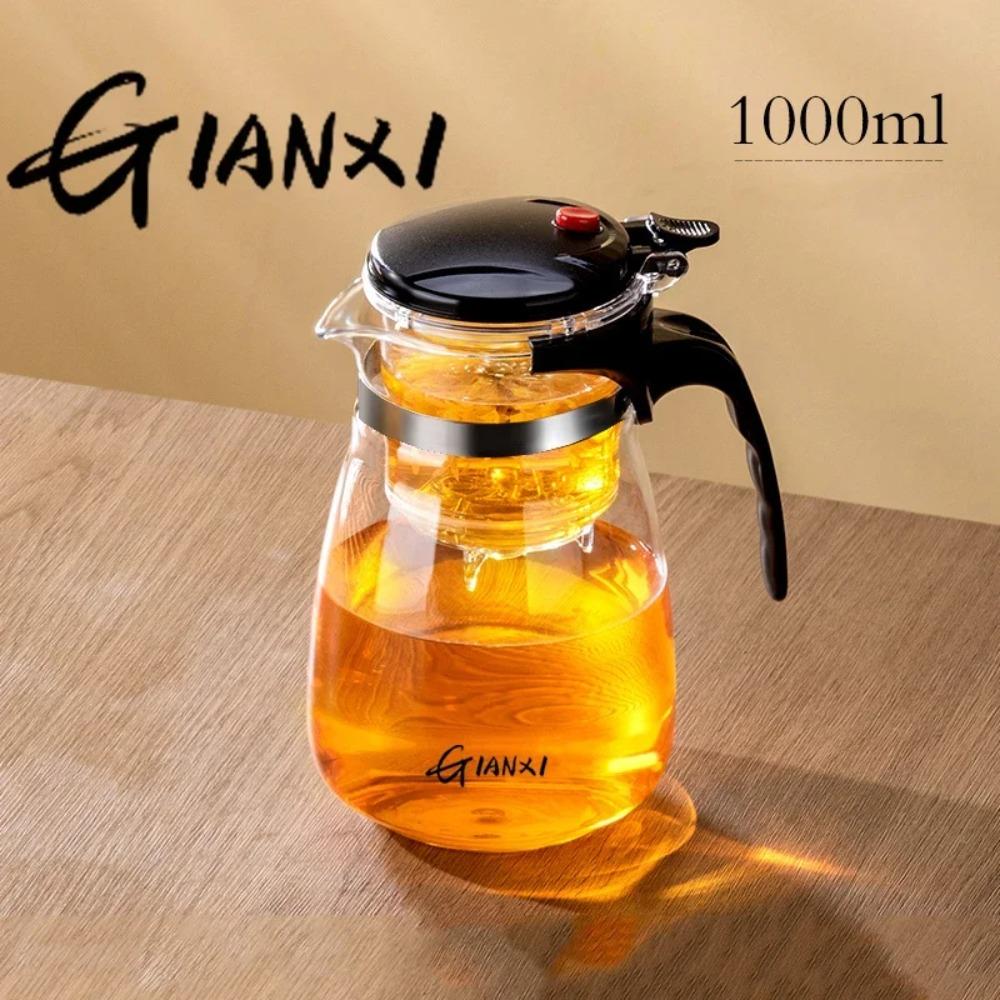 

Teapot With Infuser Thickened Glass Heated Resistant Tea Pot One-button Filtering Tea Separation Kettle Tea Coffee Maker Matcha