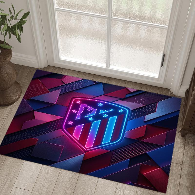 Design Atletico Madryt Kryształowy Aksamitny Dywan Przytulny Nie?Antypoślizgowy Dywan Wzorzysty Do Sypialni Salonu Przedpokoju