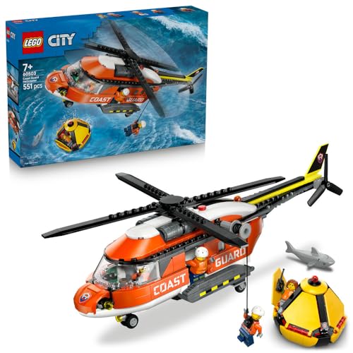 

LEGO City Coast Guard Helicopter Toy, Birthday Gift, Building Blocks, for Boys and Girls Ages 7, 8, and 9, Elementary School Students, Vehicle, Helico