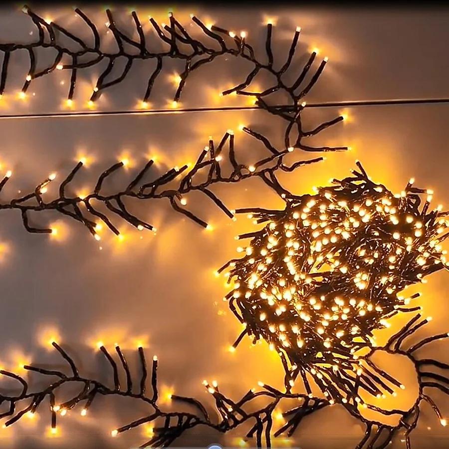 25M 2000 LED Christmas Cluster Light Outdoor Waterproof Christmas Firecrackers String Light 8 Modes Christmas Fairy Lights Decor
