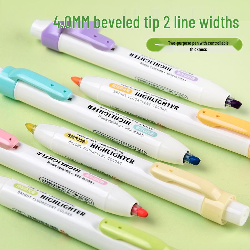 Jin Wànnián Pastel Press-Type Highlighter Pen Set for Students