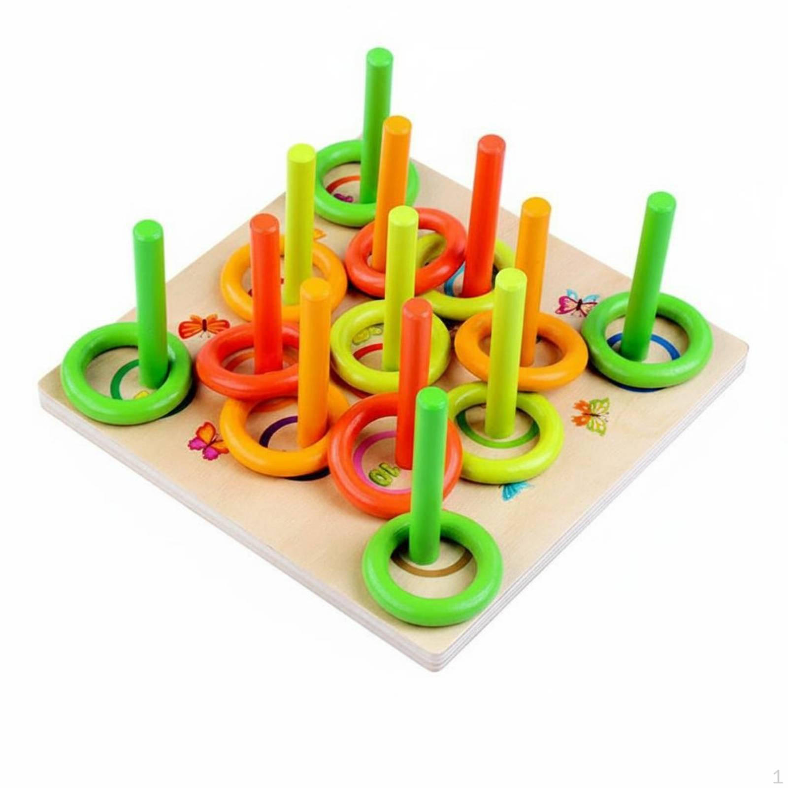 Hoop Stacking Board Fine Motor Skills Wooden Insert Finger Therapeutic Equipment for