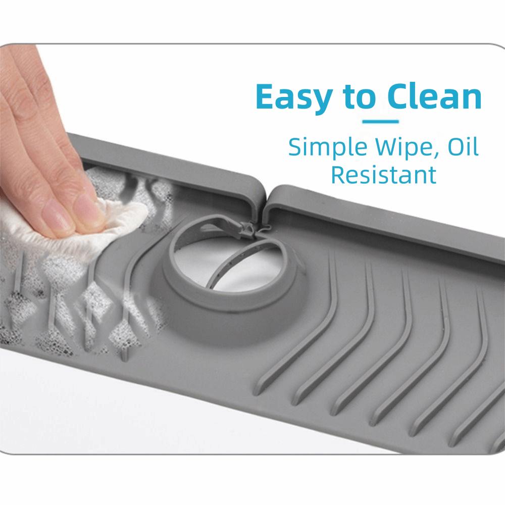Quick Dry Silicone Splash Guard Reusable Fast Drainage Countertop Protector Easy To Install Absorbent Sink Splash Mat