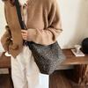 Leopard Print Bag Women'S Canvas Shoulder Shopping Bag Large Capacity Class Commuter Tote Bag