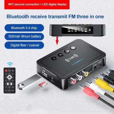 NFC Bluetooth 5.4 Empfänger Sender FM Stereo AUX 3,5MM Optisch Koaxial TF/U-Disk Drahtloser Adapter Fernbedienung Für TV PC
