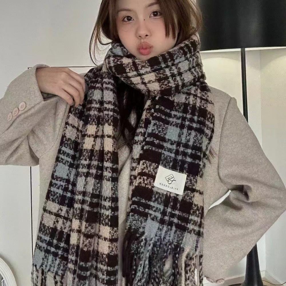 Soft Winter Scarf Thickened Neck Warmer Casual Shawl Wrap for Women