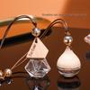 1Pcs Empty Glass Essential Oil Diffuser Bottle With Wooden Cap Car Hanging Perfume Bottle For Auto Aromatherapy Decoration