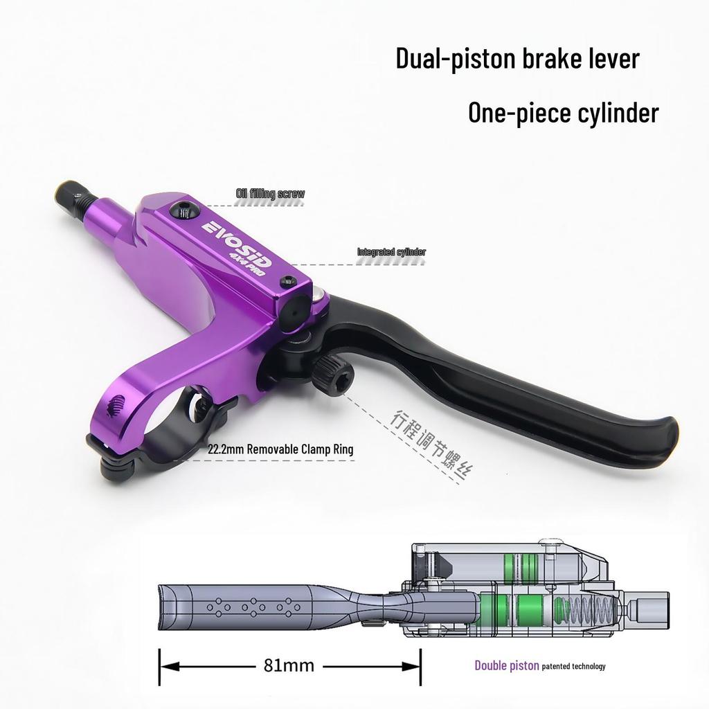 Freno a Disco Idraulico a Quattro Pistoni in Alluminio CNC EVOSID per Mountain Bike (DH/XC)