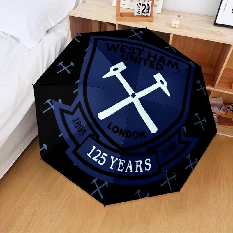 1PC West Football Printed Umbrella Folding umbrella, automatic umbrella 8-Frame for Travel, camping Fan gifts Christmas Gifts