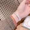 The Ancient Method of the Heart Sutra In the Starry Sky Matte Finish Opening Meteor Silver-plated Bracelet for Women, Matte Finish
