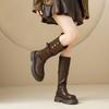 Retro British Style Thick Soled Long Boots for Women In Autumn and Winter , New High Heeled and Slim Looking Knight Boots