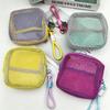 Portable Travel Mesh Storage Bag, Trendy Zipper Coin Purse High Capacity Makeup Bag for Lipstick Earphone Small Items Organizer
