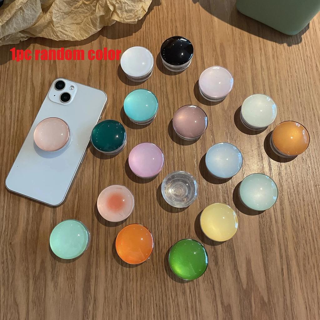 INS Round Glass Phone Grip For iPhone Samsung Huawei Xiaomi Universal Finger Bracket Stand Holder