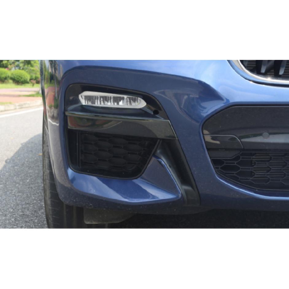 Fit For BMW X3 G01 X4 2018-  Black Steel Front Fog Lamp Light Strip Trim