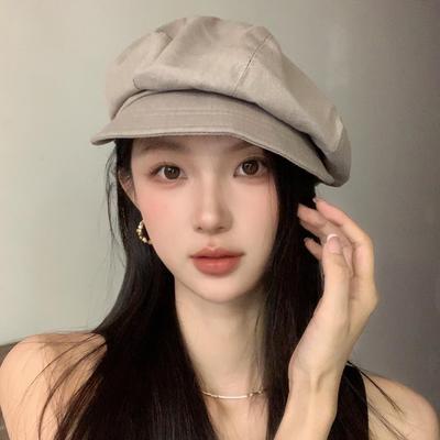 Retro Cloud Octagonal Hat Children Spring And Autumn Show Face Ducktongue Beret Square Round Face Literary Temperament Painter Hat