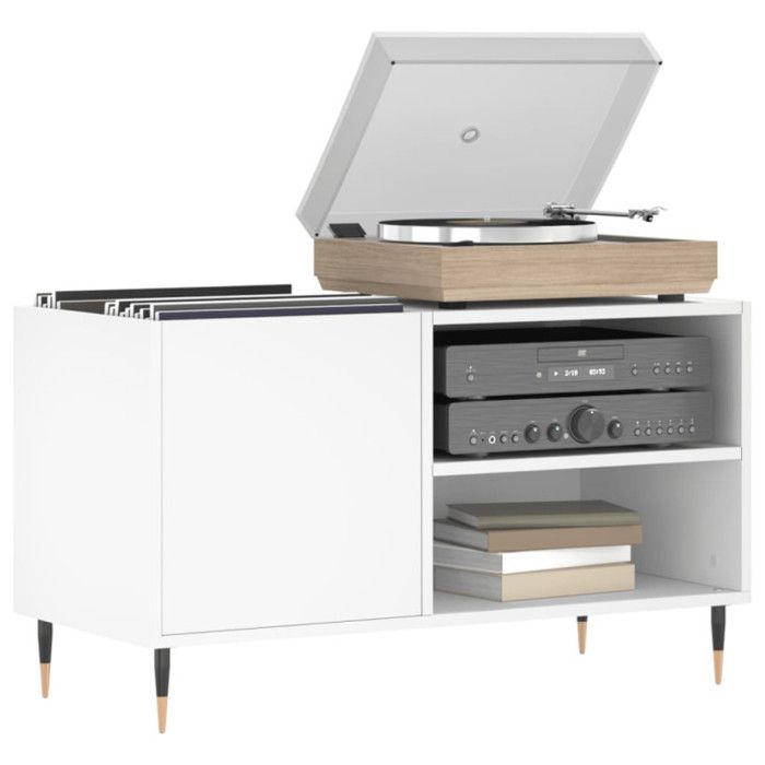 VidaXL Armoire à disques blanc 85x38x48 cm bois d'ingénierie 831692