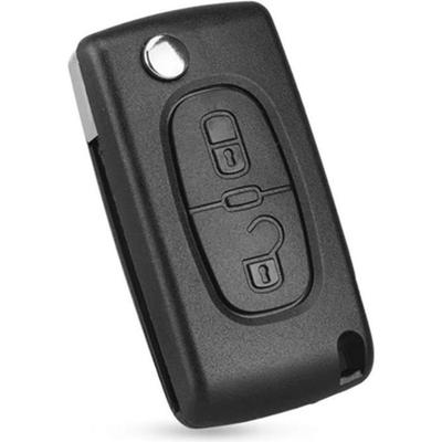 2-Button Flip Folding Car Key Shell Plip CE0536 Compatible with PEUGEOT 207 307 307S 308 407 408 607 3008 5008