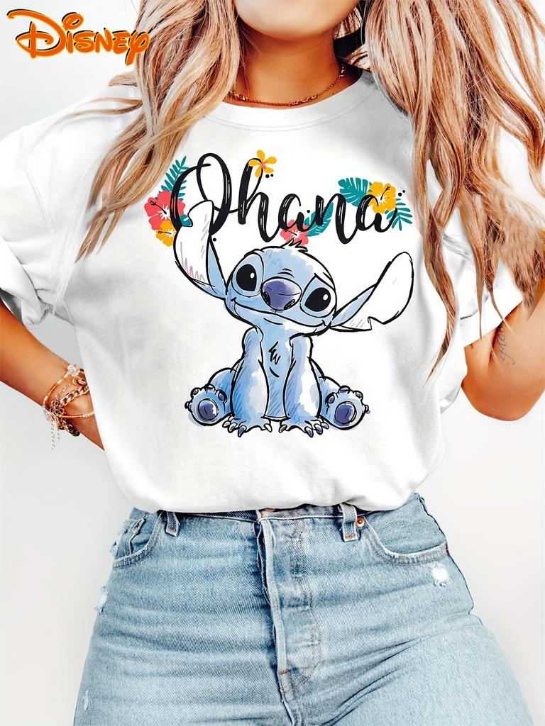 Trendy Stitch Unisexs Cotton Girls TShirt Unisex Trendy Loose Short Sleeve Birthday Gift Costume Top