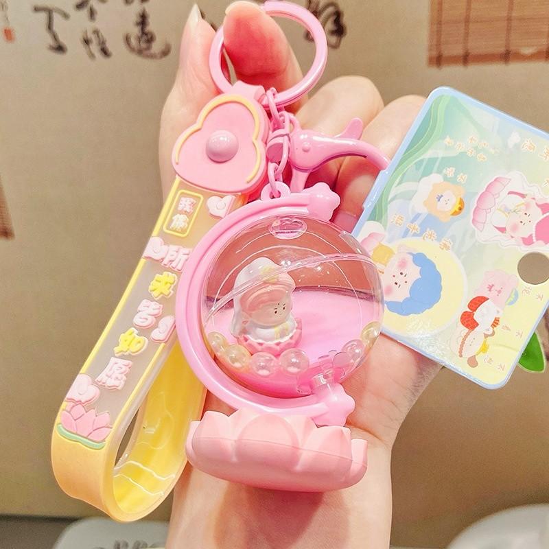 

Globe Buddha Statue Pendant Keychain Backpack Decoration Childrens Holiday Gift