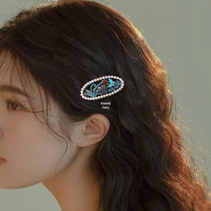 Elegant Retro Pearl Flower Hair Clip - Women's Luxury Headdress Hairpin