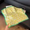 Fashion Black and White Printing Temperament Square Scarf Imitation Silk Korean Version Decorative Scarf Scarf Professional Decorative Shawl Silk Scar
