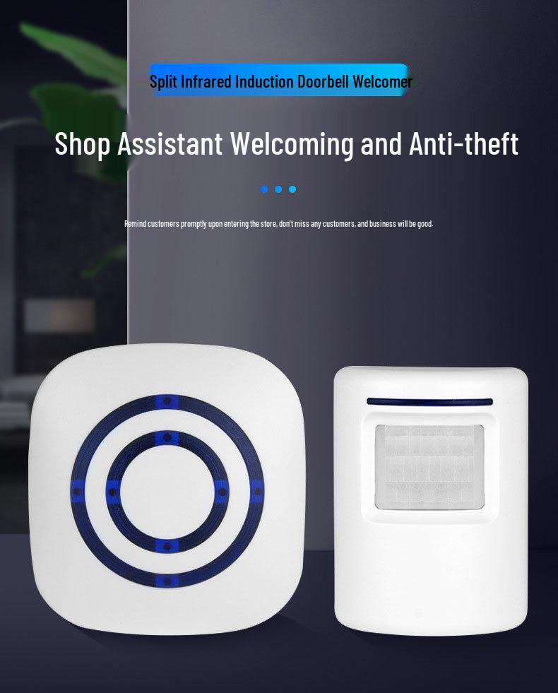 Infrared Motion Sensor Doorbell Alarm with Ding Dong Alert