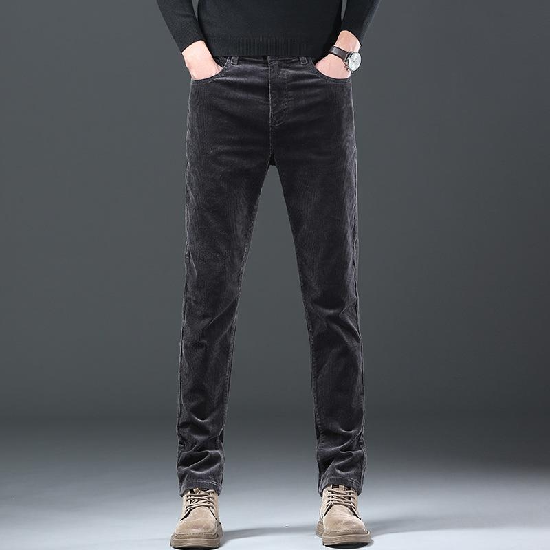Men's Corduroy Pants Fall Winter Velvet Cotton Skin Friendly Loose Trendy Casual Striped Velvet Trousers Comfortable