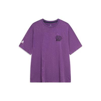T-shirt Unisexe Col Rond Manches Courtes Ample Impression Intégrale Série Wade Amarante-Violet AHST941-7