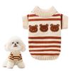 Suéter Rayado para Perros Patrón de Oso Lindo Jersey de Punto Elástico Cálido Ropa de Invierno para Cachorros para Perros Pequeños Gatos Bulldog Francés Chihuahua