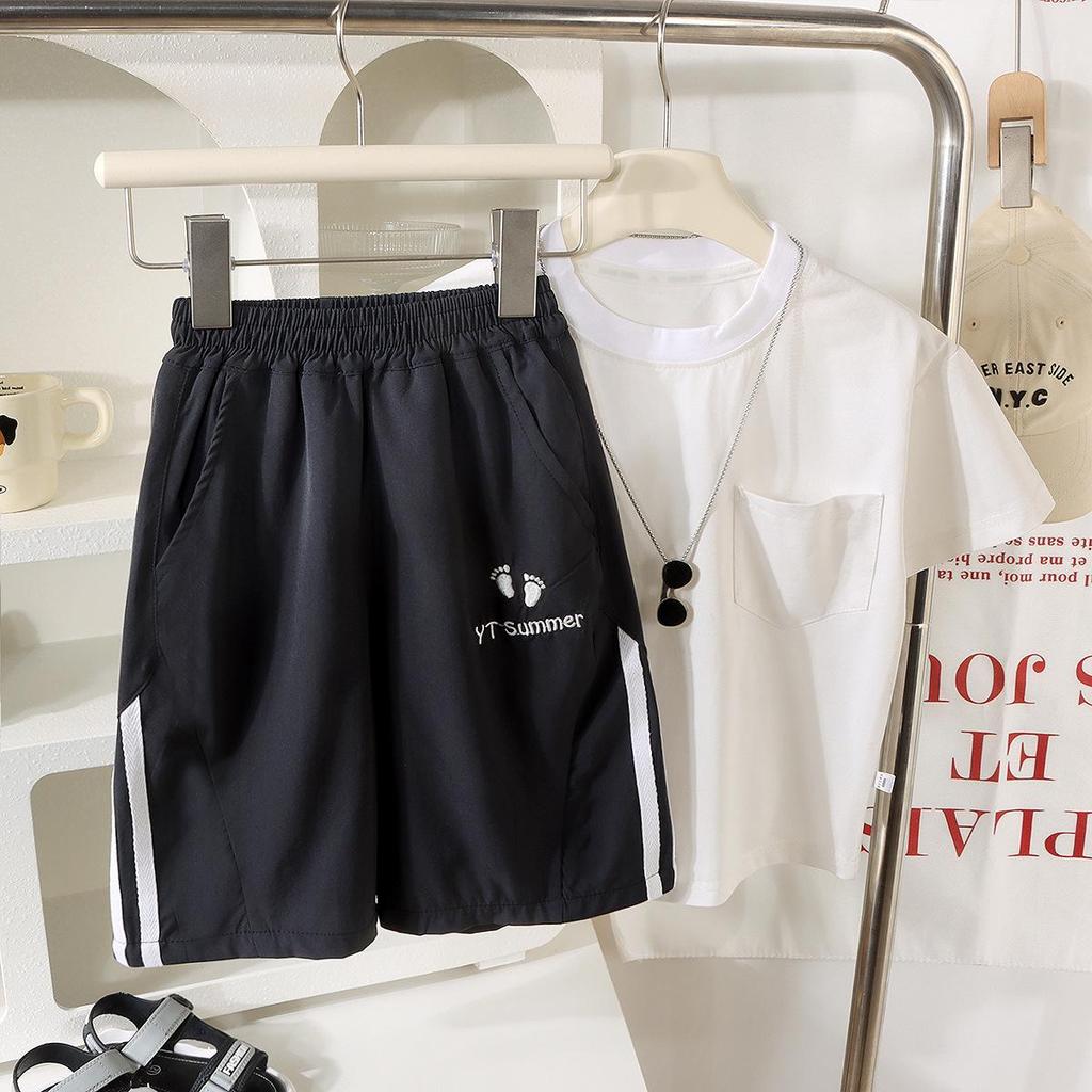Korean Style Sporty Quick-Dry Embroidered Kids' Shorts - Unisex