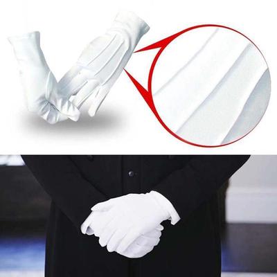 Adult White Formal Gloves Men Tuxedo Guard Parade Santa Dress Cheap Gloves Inspection Working Y2Q6
