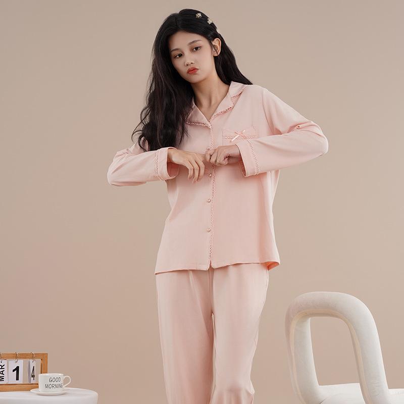 Women's Cotton Pajamas, Spring/Autumn Style, 2025 New Long-Sleeve Set for Home and Outings