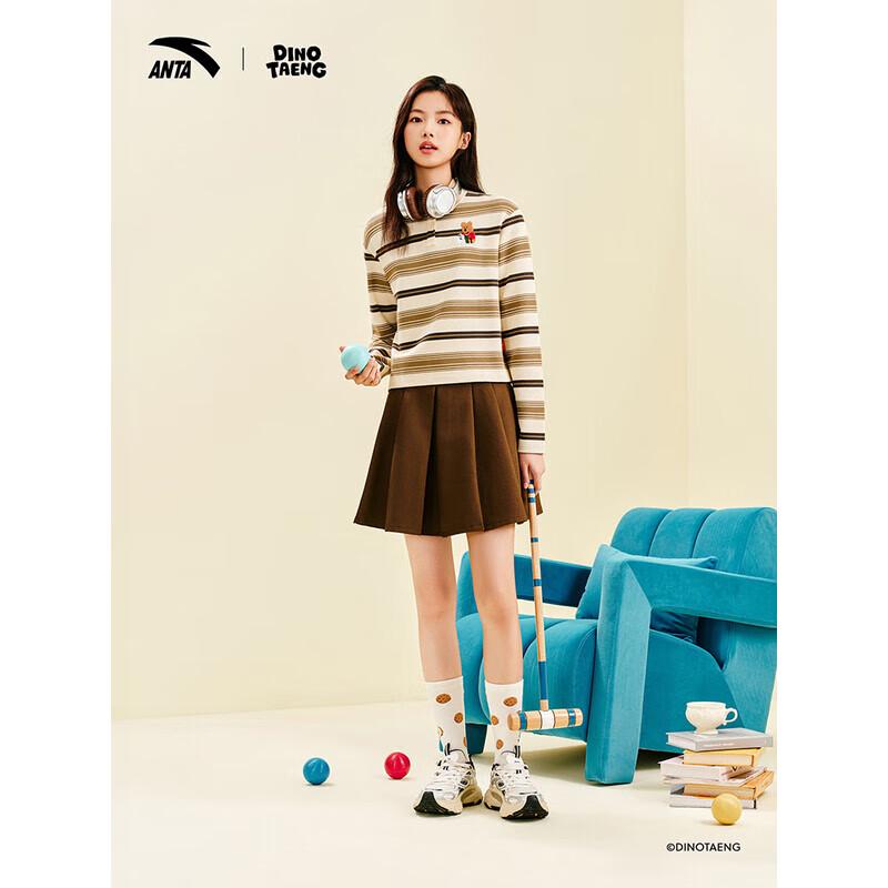 

ANTA Dmengding Women s Striped Long-Sleeve Polo Shirt S