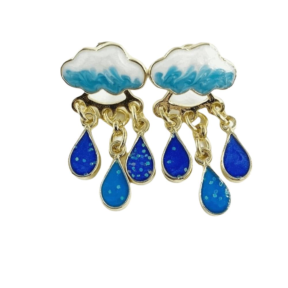Resin Cloud Glitter Earrings Exquisite Design Dangle Earrings Raindrop Drop Earrings  For Women